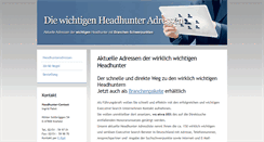 Desktop Screenshot of headhunteradressen.de